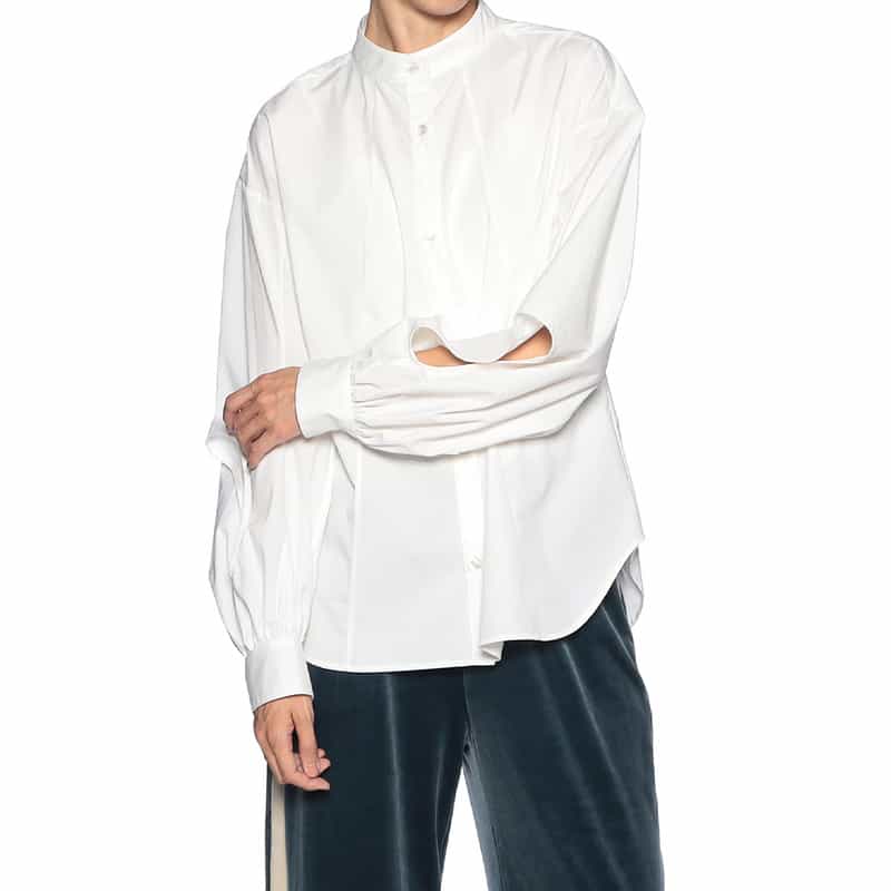 BARNEYS NEW YORK コクーン＆カットアウト ブラウス WHITE