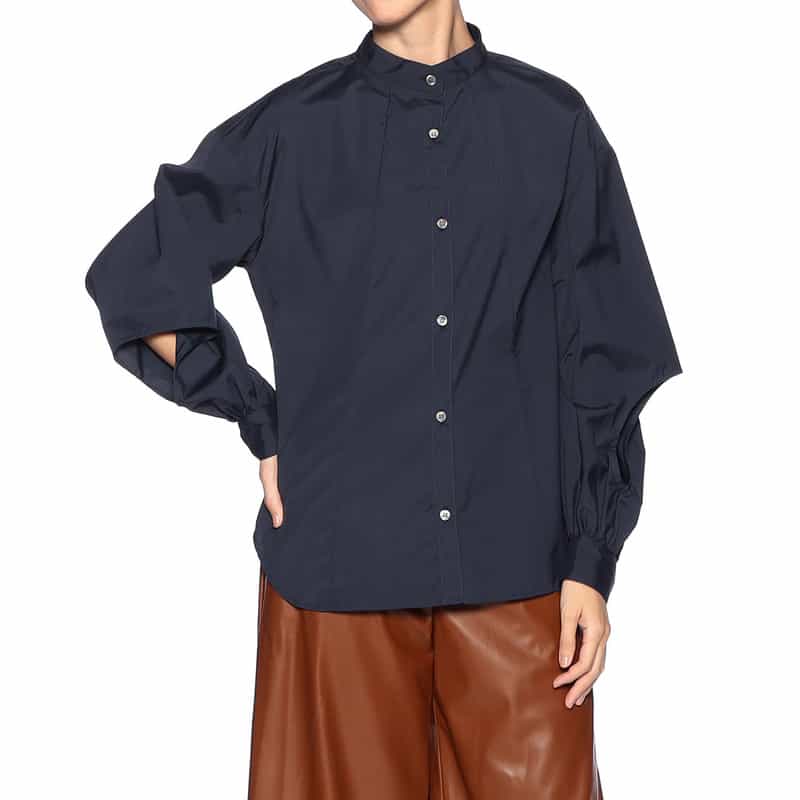 BARNEYS NEW YORK コクーン＆カットアウト ブラウス NAVY