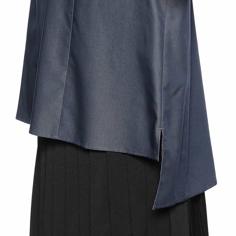 BARNEYS NEW YORK ウエスタン フリルブラウス NAVY