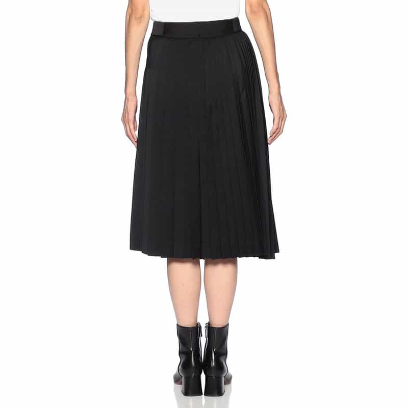 BARNEYS NEW YORK 変形ラップ プリーツスカート BLACK