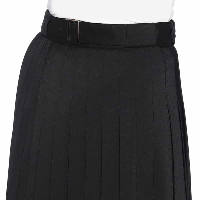 BARNEYS NEW YORK 変形ラップ プリーツスカート BLACK