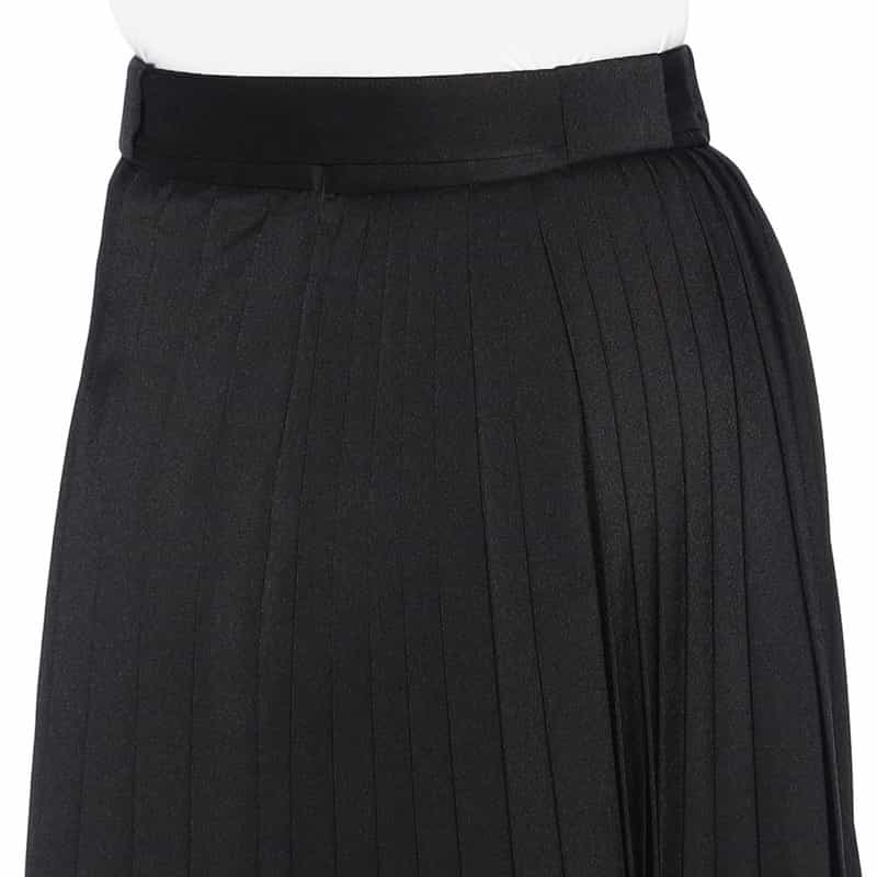 BARNEYS NEW YORK 変形ラップ プリーツスカート BLACK