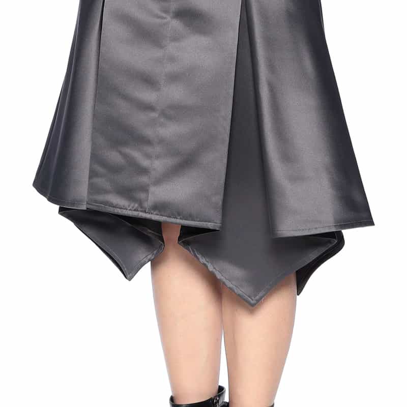 BARNEYS NEW YORK アシンメトリーヘム シャイニー マーメイドスカート GRAY