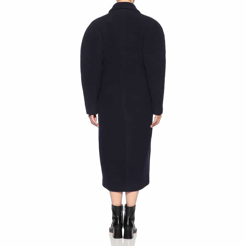 BARNEYS NEW YORK コクーンスリーブ ロングコート NAVY