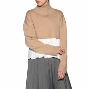 ハイネック クロップドニットプルオーバー