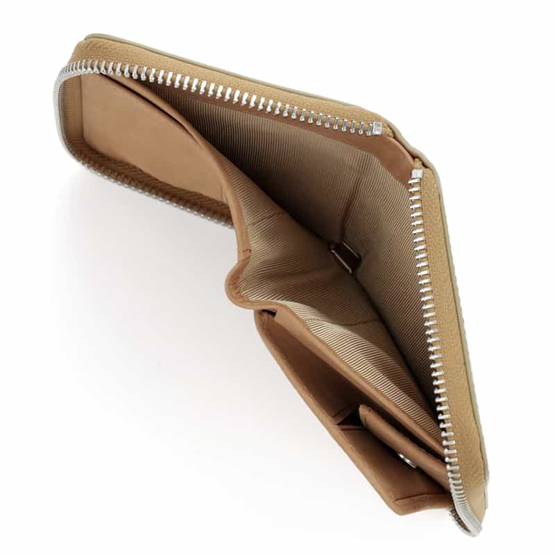 BARNEYS NEW YORK ラウンドジップ ミニウォレット GOLD