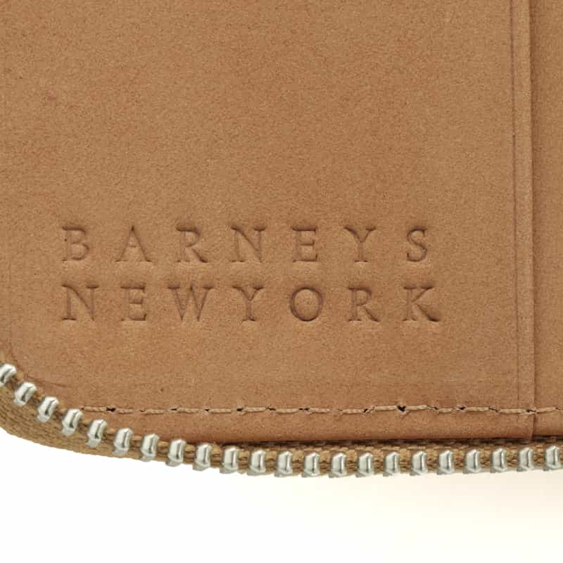 BARNEYS NEW YORK ラウンドジップ ミニウォレット GOLD