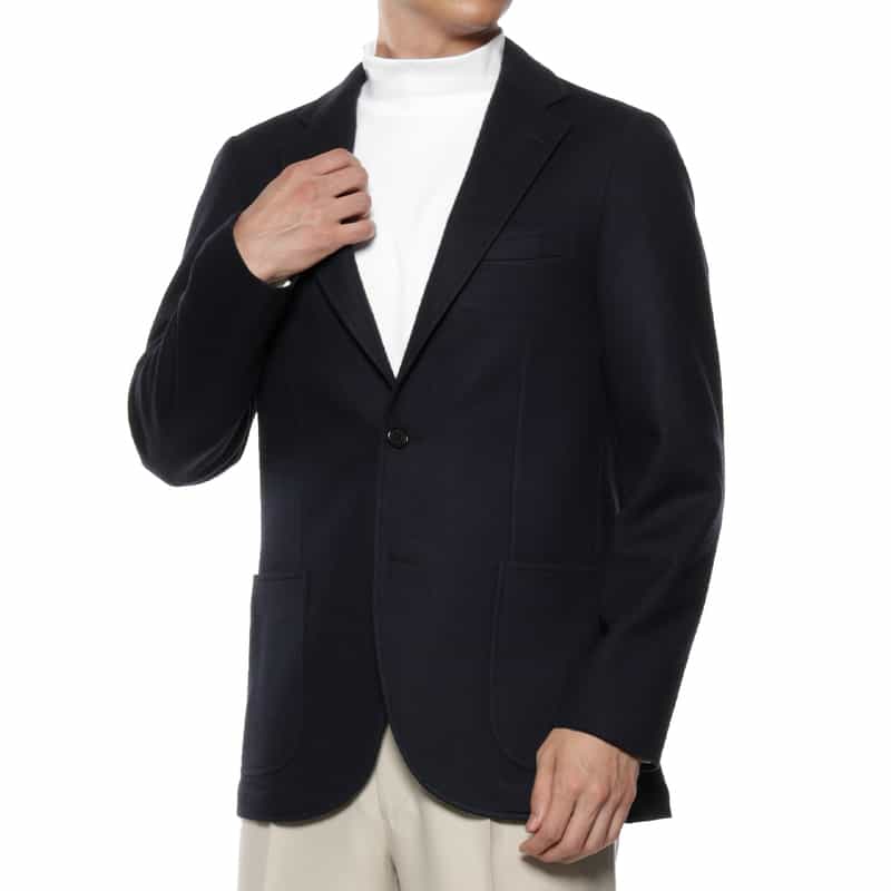 BARNEYS NEW YORK フランネル テーラードジャケット NAVY