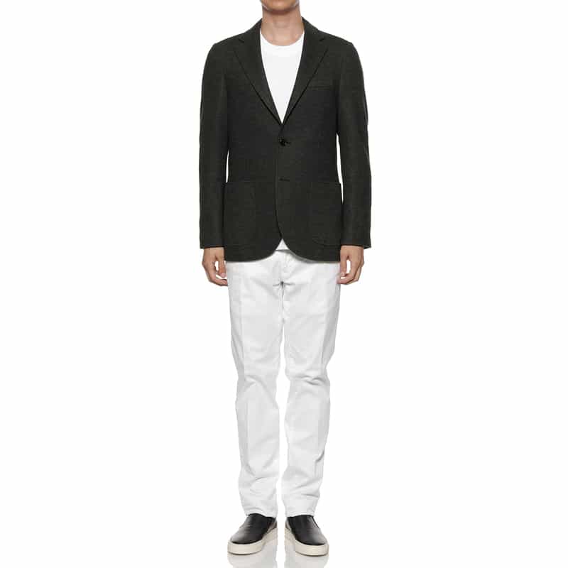 BARNEYS NEW YORK フランネル テーラードジャケット GRAY