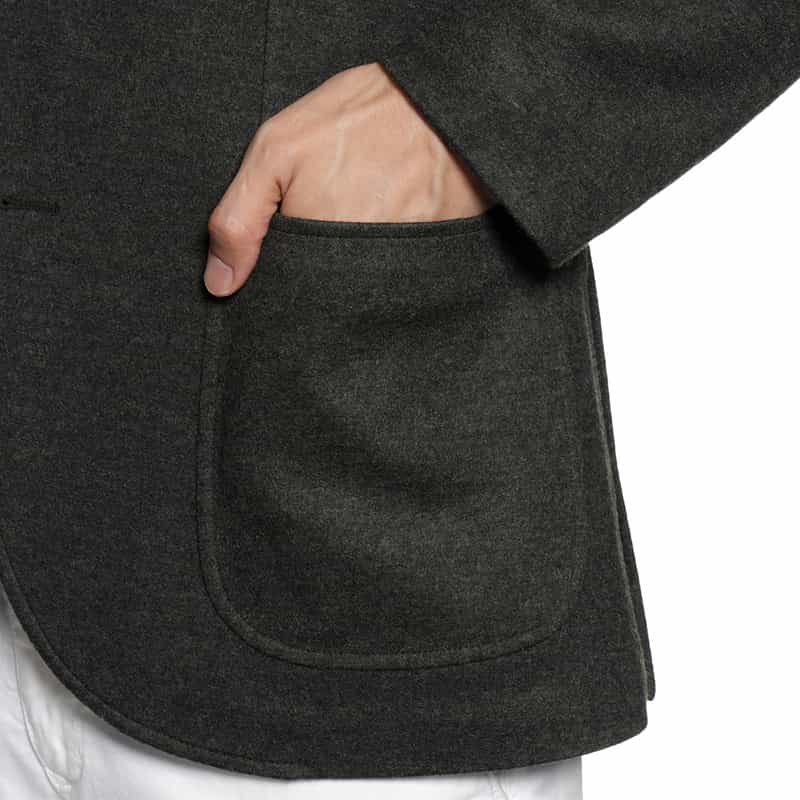 BARNEYS NEW YORK フランネル テーラードジャケット GRAY