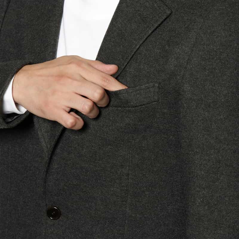 BARNEYS NEW YORK フランネル テーラードジャケット GRAY