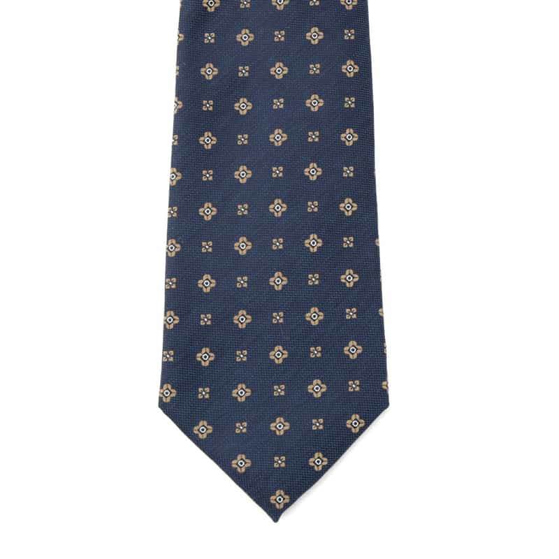 BARNEYS NEW YORK 小花柄タイ NAVY