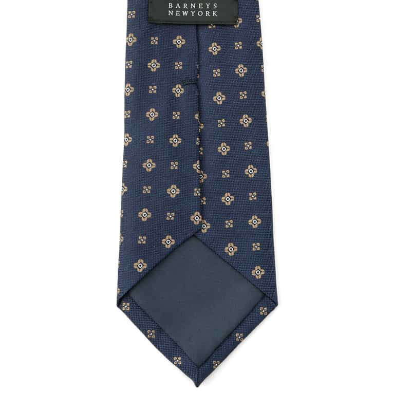 BARNEYS NEW YORK 小花柄タイ NAVY