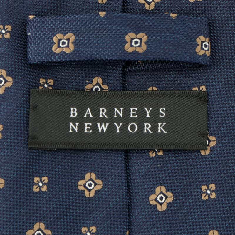 BARNEYS NEW YORK 小花柄タイ NAVY