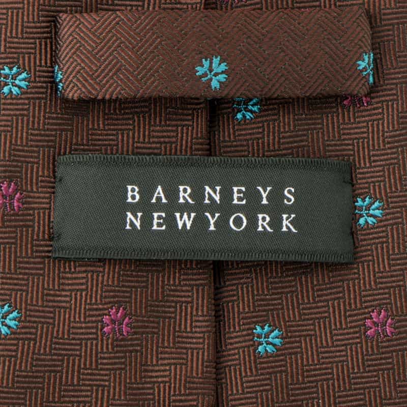 BARNEYS NEW YORK 小紋柄タイ BROWN
