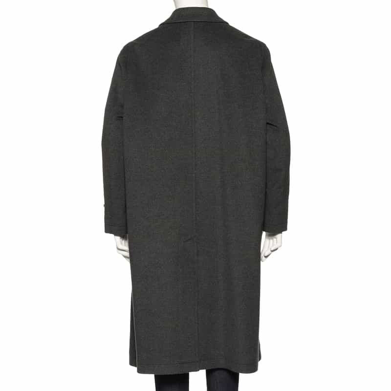 BARNEYS NEW YORK ウール素材ダブルブレスト チェスターコート GRAY