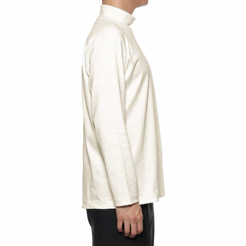 BARNEYS NEW YORK コットンスムース モックネックカットソー WHITE