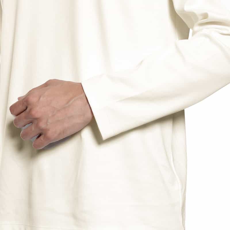 BARNEYS NEW YORK コットンスムース モックネックカットソー WHITE