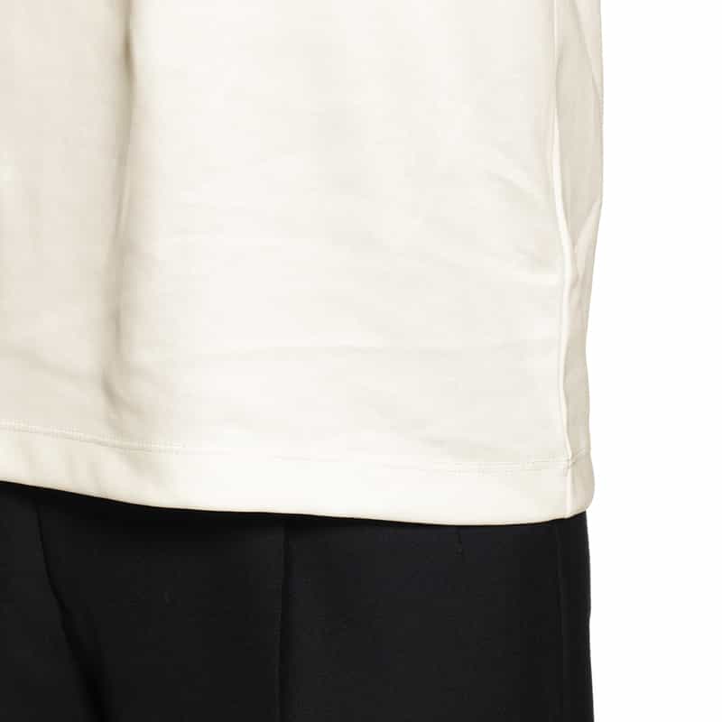 BARNEYS NEW YORK コットンスムース モックネックカットソー WHITE