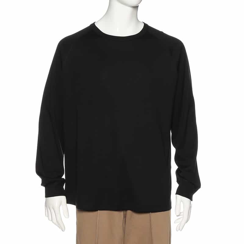 BARNEYS NEW YORK ラグランスリーブ オーバーサイズ ロングスリーブTシャツ BLACK