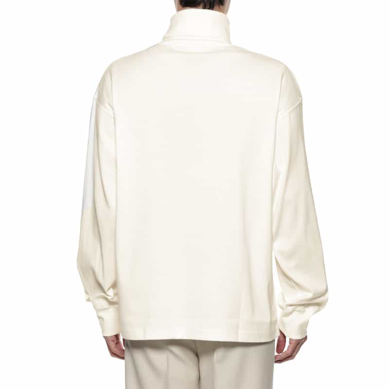BARNEYS NEW YORK タートルネック オーバーサイズ ロングスリーブTシャツ WHITE