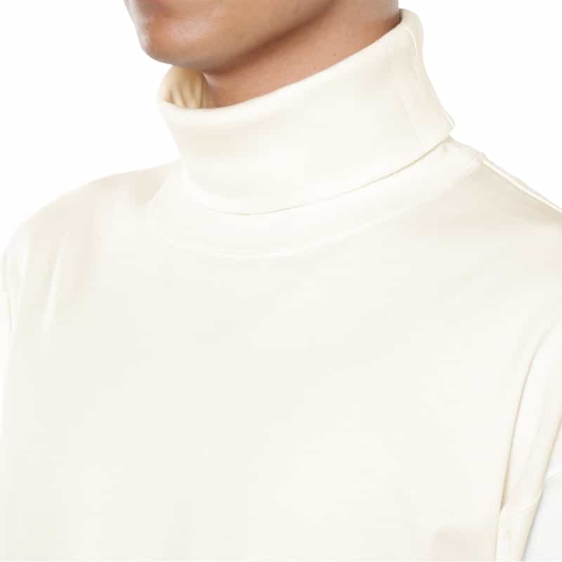 BARNEYS NEW YORK タートルネック オーバーサイズ ロングスリーブTシャツ WHITE