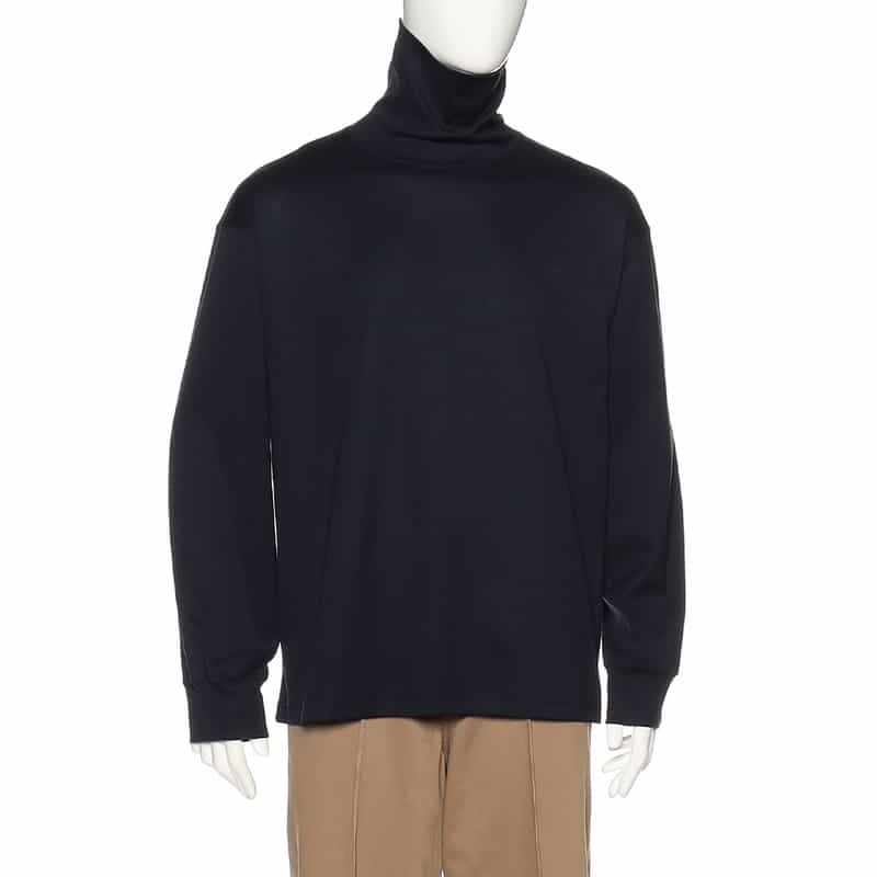 BARNEYS NEW YORK タートルネック オーバーサイズ ロングスリーブTシャツ NAVY