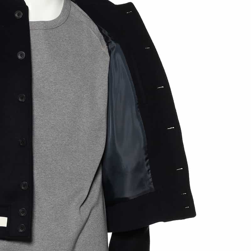 BARNEYS NEW YORK ウール素材スタジアムジャンパー NAVY