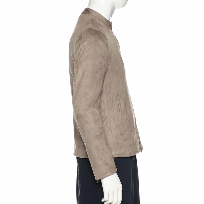 BARNEYS NEW YORK フェイクスエード ライダースジャケット BEIGE