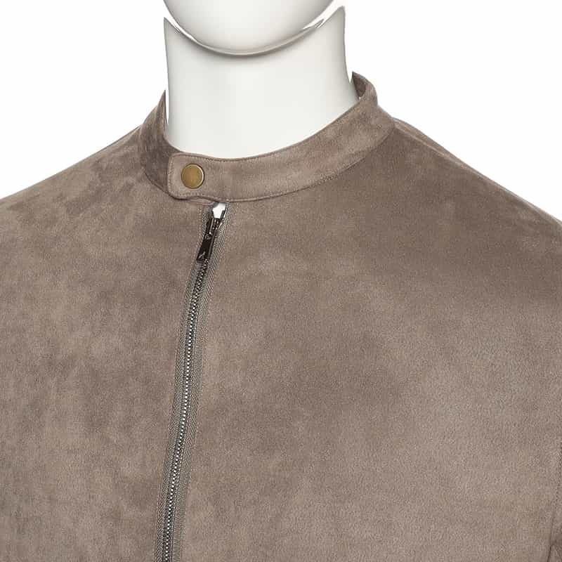 BARNEYS NEW YORK フェイクスエード ライダースジャケット BEIGE