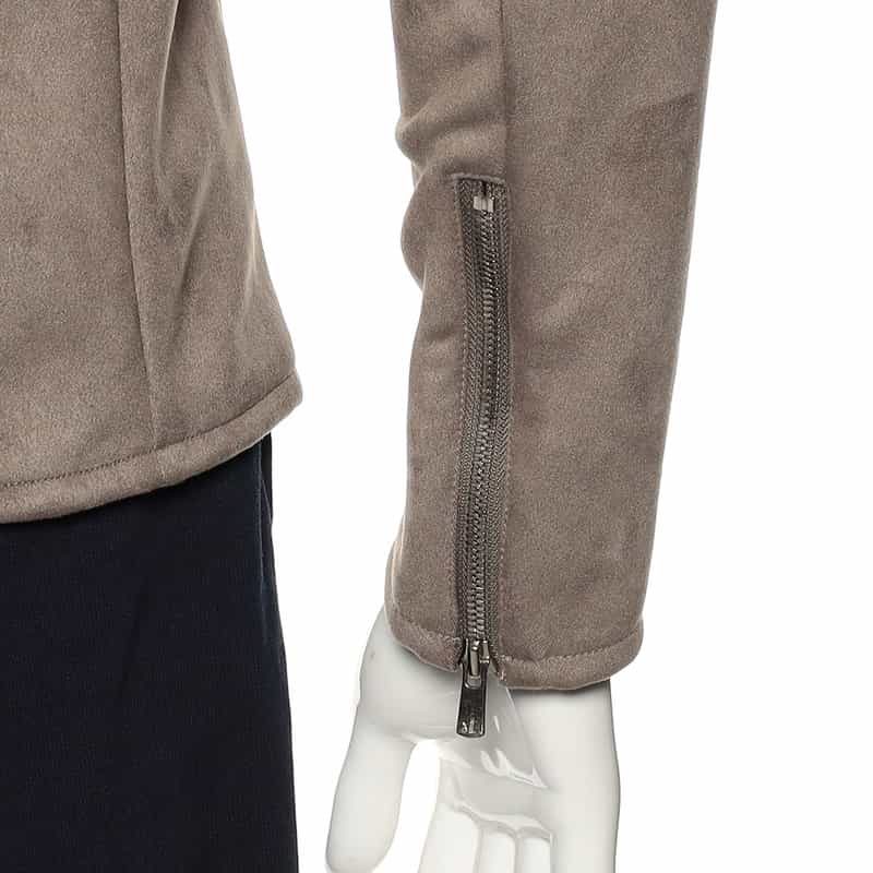 BARNEYS NEW YORK フェイクスエード ライダースジャケット BEIGE