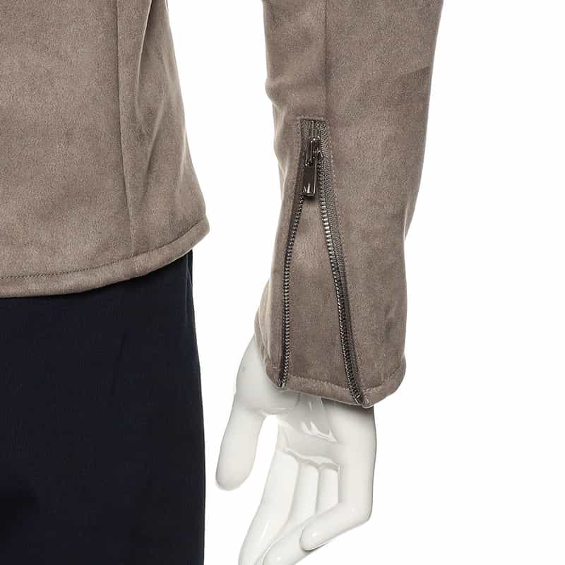 BARNEYS NEW YORK フェイクスエード ライダースジャケット BEIGE