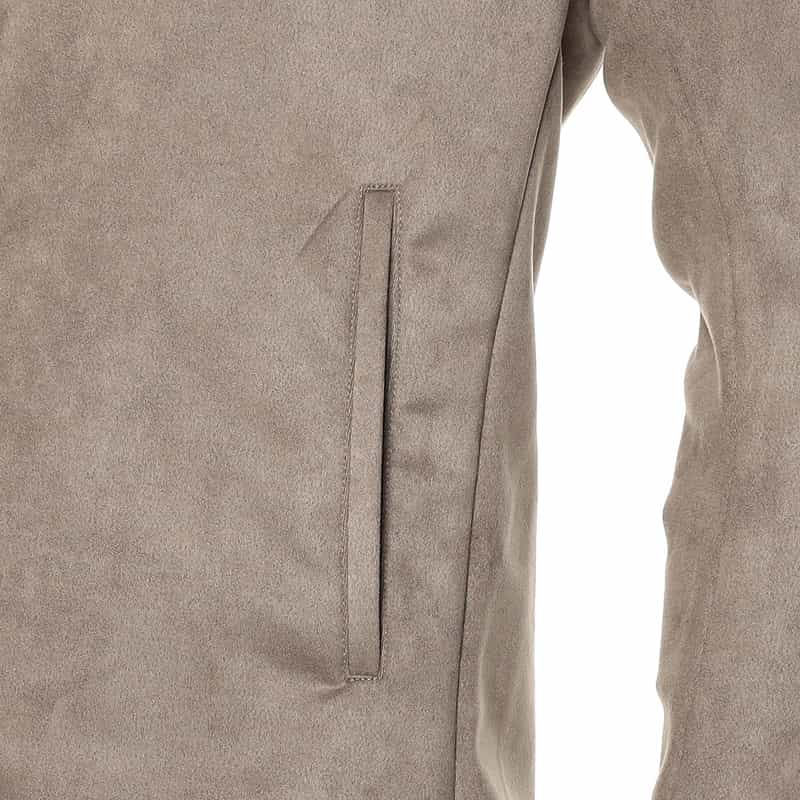 BARNEYS NEW YORK フェイクスエード ライダースジャケット BEIGE