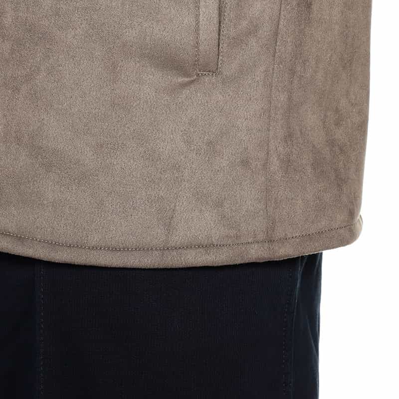 BARNEYS NEW YORK フェイクスエード ライダースジャケット BEIGE