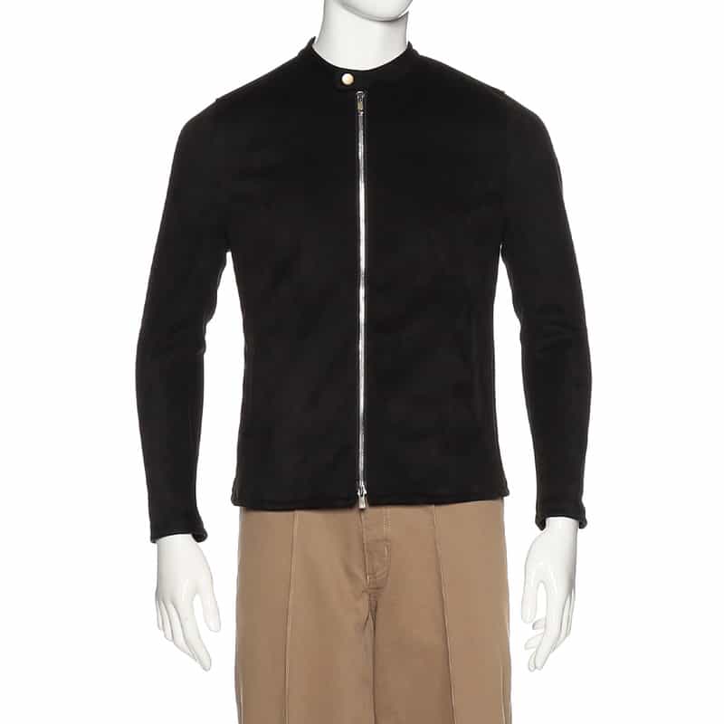 BARNEYS NEW YORK フェイクスエード ライダースジャケット BLACK
