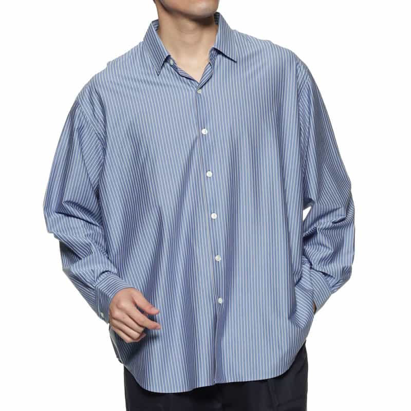 KANEMASA PHIL. KANEMASA PHIL.＜カネマサフィル＞ストライプ柄シャツ BLUE