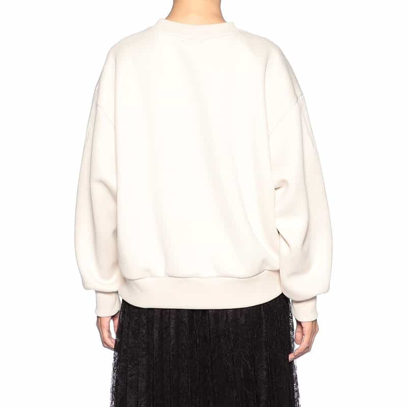 BARNEYS NEW YORK サイドスリット スエットプルオーバー BEIGE