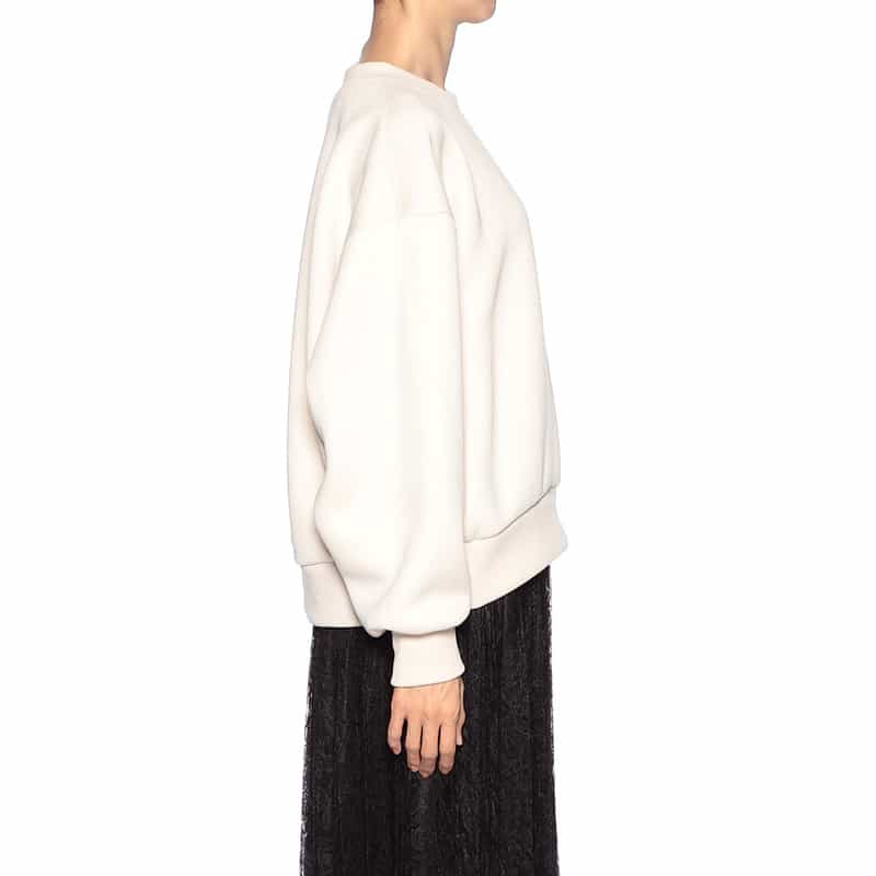 BARNEYS NEW YORK サイドスリット スエットプルオーバー BEIGE