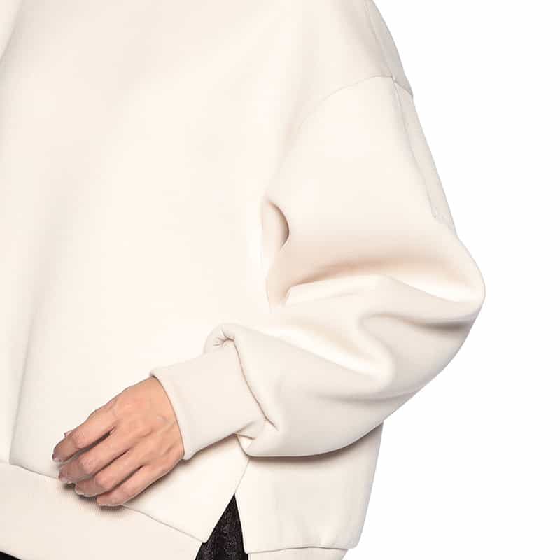 BARNEYS NEW YORK サイドスリット スエットプルオーバー BEIGE