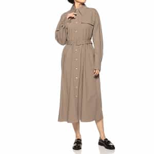 ベルテッド ロングシャツドレス