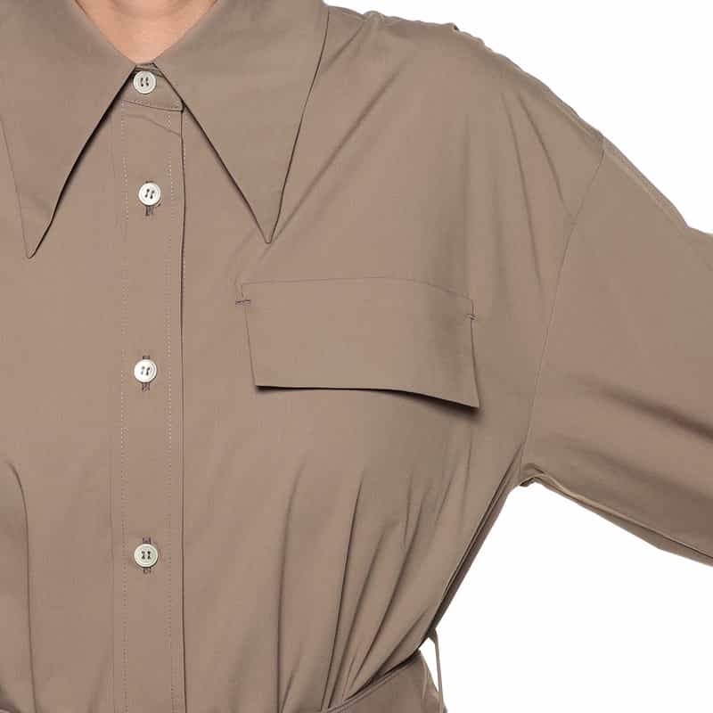 BARNEYS NEW YORK ベルテッド ロングシャツドレス BEIGE