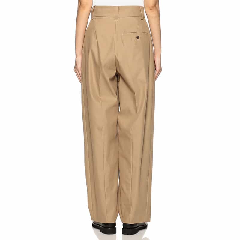 BARNEYS NEW YORK コットン バレルレッグパンツ BEIGE