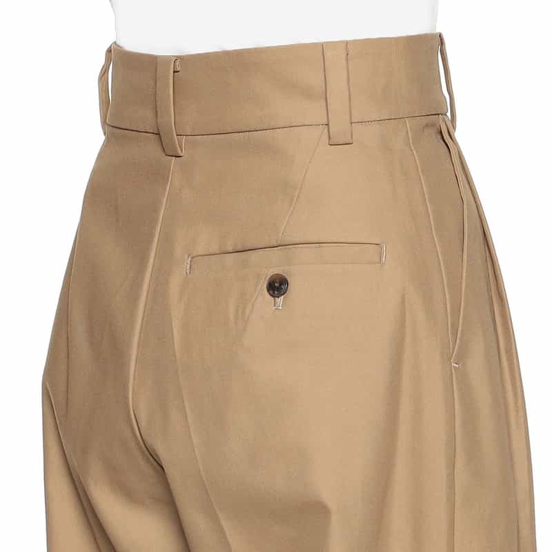 BARNEYS NEW YORK コットン バレルレッグパンツ BEIGE