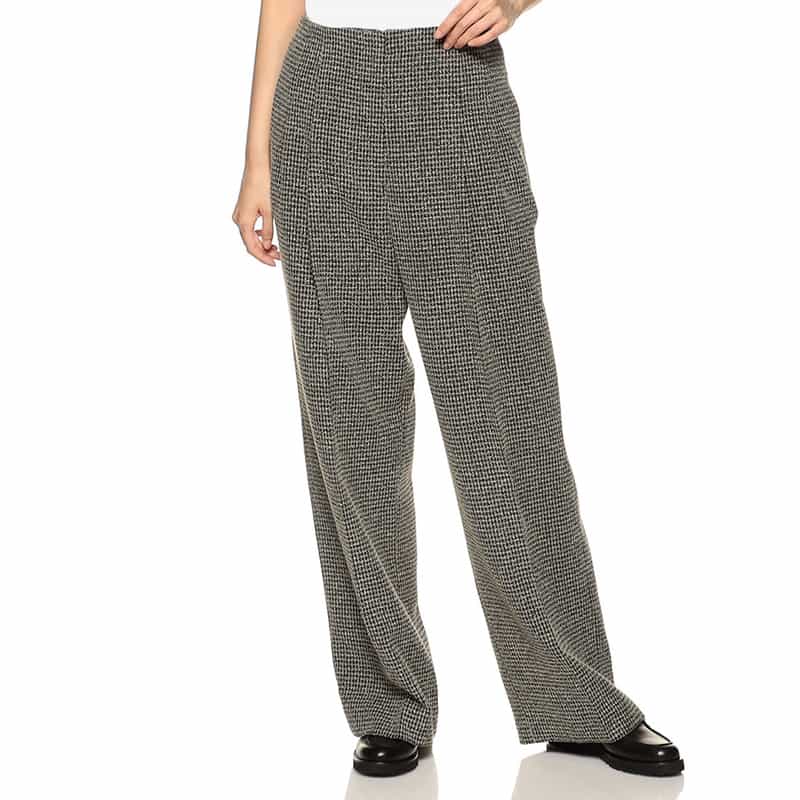 BARNEYS NEW YORK セットアップ チェック柄ツイード ワイドパンツ BEIGE