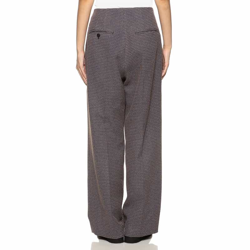 BARNEYS NEW YORK セットアップ チェック柄ツイード ワイドパンツ ORANGE