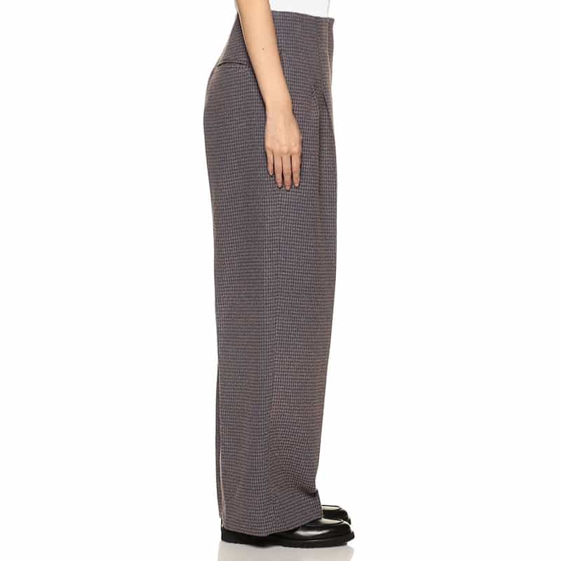 BARNEYS NEW YORK セットアップ チェック柄ツイード ワイドパンツ ORANGE