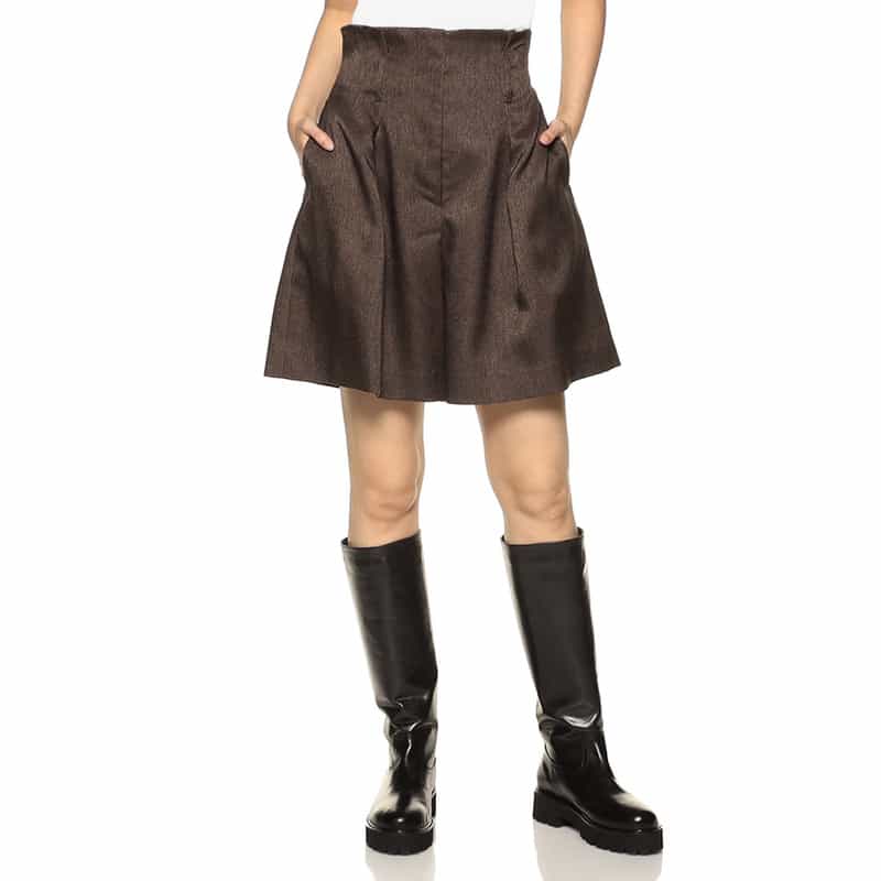 BARNEYS NEW YORK セットアップ ハーフタックパンツ BROWN