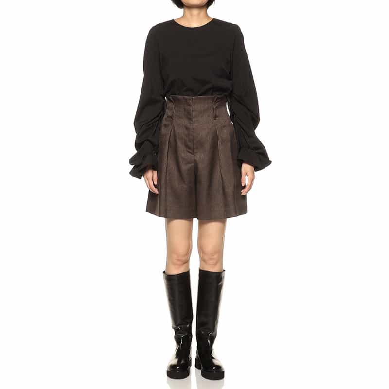 BARNEYS NEW YORK セットアップ ハーフタックパンツ BROWN