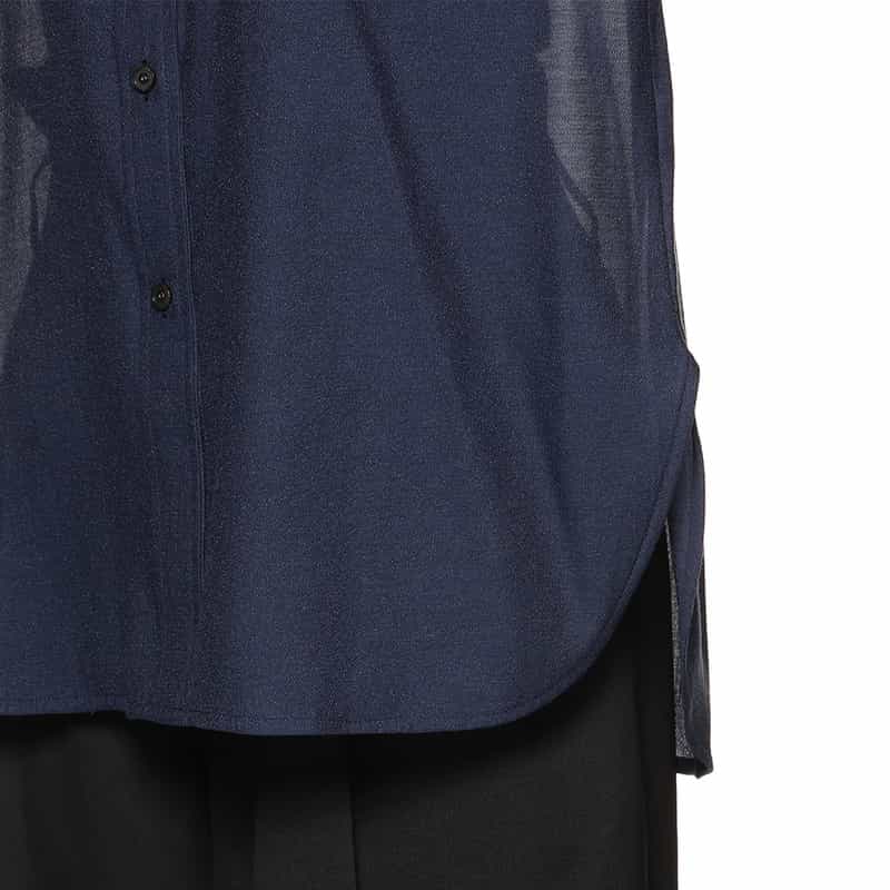 BARNEYS NEW YORK ダブルポケット シアー シャツ NAVY