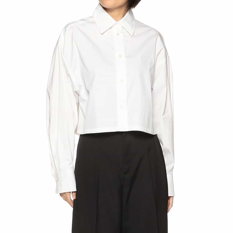 BARNEYS NEW YORK クロップド シャツ WHITE